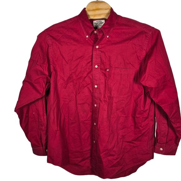 Ralph‎ Lauren Jeans Company Button Down Dress Shirt Large Men's Red Long Sleeve - Picture 1 of 8